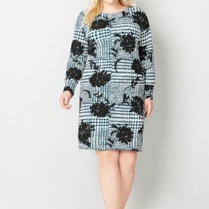 Avenue Patchwork Plaid and Floral A-Line Dress